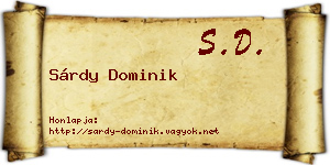 Sárdy Dominik névjegykártya