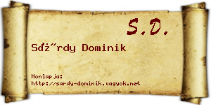 Sárdy Dominik névjegykártya